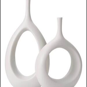 White Ceramic Vases Set